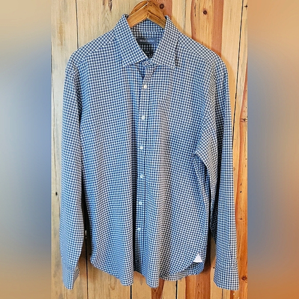 Michael Bastian Blue Checkered Men's Shirt | XL